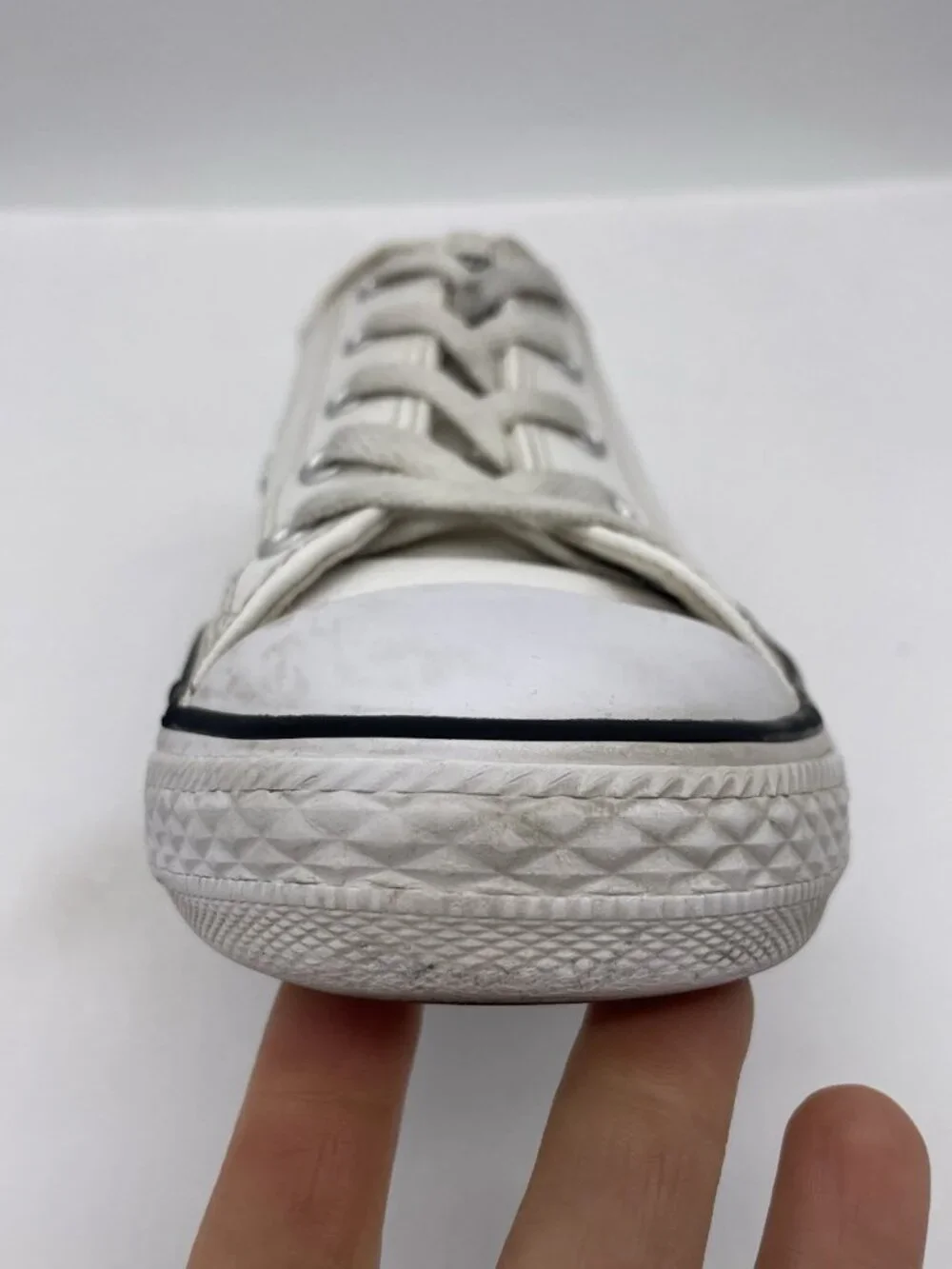 Converse Chuck Taylor All Star OX Low Top White Faux Leather Sneakers Youth 3